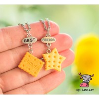 Кулон для друзей "Best Friends. Печенье крекер. Цена за набор 